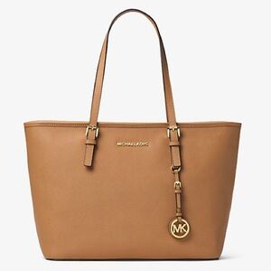 Michael Kors large jet set travel tote brown Saffiano leather